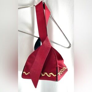 Red Silk Pyramid Wristlet